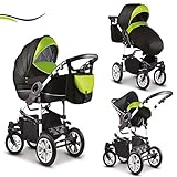 16 teiliges Qualitäts-Kinderwagenset-Reisesystem 3 in 1...