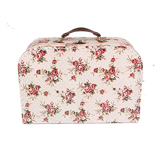 3 x Aufbewahrungsboxen, Design: Vintage-Koffer mit Blumenmuster, Shabby Chic Vintage Rose Suitcases - 2