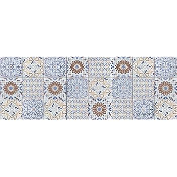 Viniliko Teppich Lissabon Vinyl Blau 50 X 100 X 3 Cm Amazon De