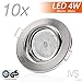 Produktbild LED Einbaustrahler Schwenkbar DECORO Rund (Matt-Chrom) Inkl. 10 X 4W LED Warmweiss 230V IP20 Deckenstrahler Einbauleuchte Deckeneinbaustrahler Einbauspot Deckeneinbauleuchte Deckenspot Drehbar