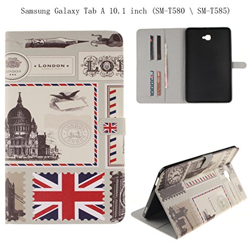 Samsung Tab A6 10.1 Hülle, Z-Newell Samsung Galaxy Tab A 10.1 (Version 2016) SM-T580 / SM-T585 Mappen-Kasten-Abdeckungs-Fall für stilvolle PU-lederne Beutel-Kasten-Abdeckung Smartphone Swag Fall-Abdeckungs-Fall mit Stützfunktion (Design 04)