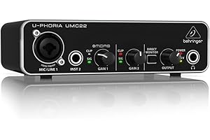 Behringer U-PHORIA UMC22 Audiophile 2x2 interfejs audio USB z przedwzmacniaczem mikrofonowym Midas