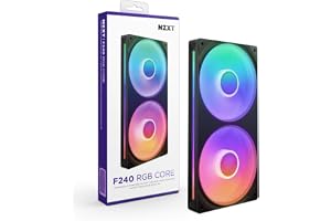 NZXT F240 RGB Core - 240mm Enkelram RGB-fläkt - Svart | 240mm enkelramsenhet med två 120mm RGB-fläktar på en kabel. Hastighet