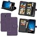 Produktbild Huawei Mate 10 Lite Hülle, Huawei Honor 9i Handyhüle, Alfort Retro Matte Einfarbige Farbe Prämie PU Ledertasche Multifunktional Lederhülle Tasche Wallet Case Cover Schutzhülle für Huawei Mate 10 Lite / Honor 9i Smartphone 5.9" mit 9 Kartenfächer / Foto-Slot und Standfunktion ( Lila )