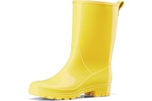 HISEA Gummistiefel Damen Regenstiefel Halbhoch Wasserdicht Gartenschuhe Anti-Rutsch Atmungsaktiv Halb Stiefel mit Komfort Einlegesohle Mode Leicht Regenschuhe für den Außenbereich