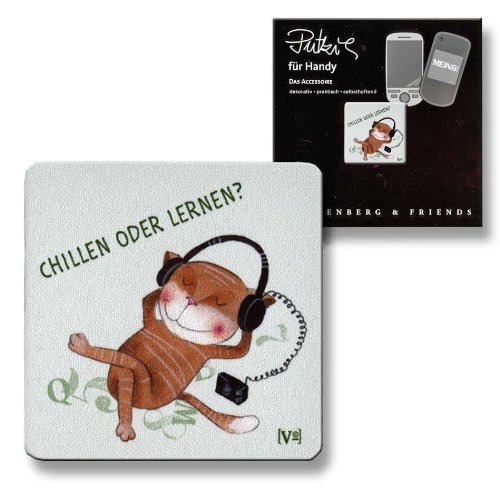 Putztuch fürs Handy Displayputztuch Katze Chillen oder Lernen?