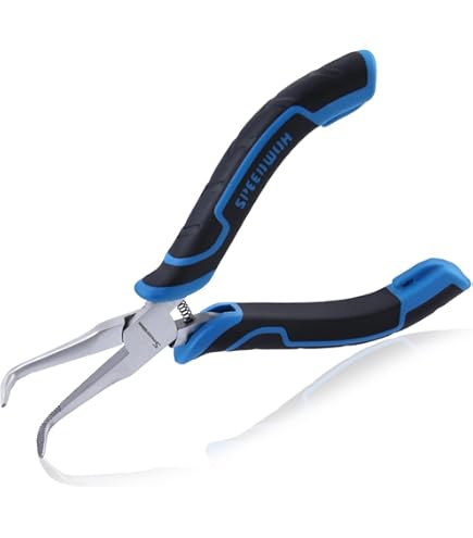 GOLD DEER Mini Pince à Bec Rond De 14 Cm - Pince à Bec Aiguille - Pince à Bec De Chaîne - Pince De Micro Précision - Mâchoires Rondes Lisses - Pour