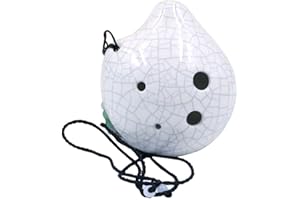 Alnicov 6 fori Ocarina, bottiglia di vino stile Alto C Ocarina, ghiaccio crack artigianale smaltato bianco