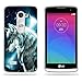 Produktbild Fubaoda LG Leon Hülle,[Nachdenklicher Wolf] Anti-Dropping PC Handy-Tasche Back-Cover Ultra Slim Weich Silikon Transparent Designs Schutzhülle für LG Leon