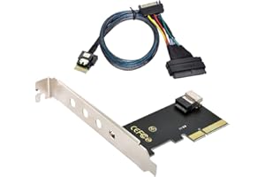 NFHK PCI-E 3.0 4.0 to SFF-8654 Slimline SAS Card Adapter and U.2 U2 SFF-8639 NVME PCIe SSD Cable for Mainboard SSD