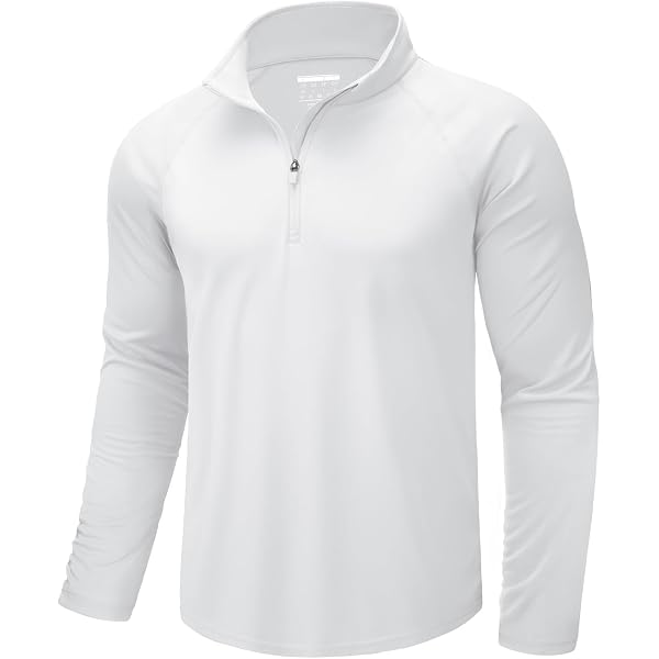BASUDAM Herren Workout-Shirt – Langärmlig, UPF 50+, Schnelltrocknend, Mit Viertelreißverschluss, Für Sport & Outdoor