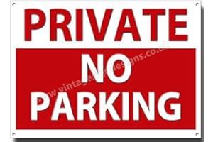 VINTAGE SIGN DESIGNS PRIVATE NO PARKING quality metal sign (8 inches x 12 inches)
