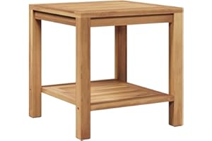 vidaXL Table Basse Marron 45 x 45 x 45 cm Bois de Teck Solide, Table Basse extérieure en Teck, rectangulaire, Rangement intégré, Moderne pour Vos Boissons.