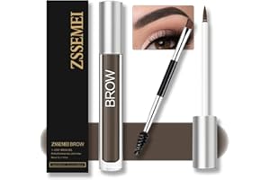 ZSSEMEI Wasserfestes Augenbrauen gel für Lang Anhaltendes, Semi-permanentes Flüssiges Getöntes Augenbrauengel Make-up Mit Pinsel Set, Schweißfest, natürlich (Black Brown)