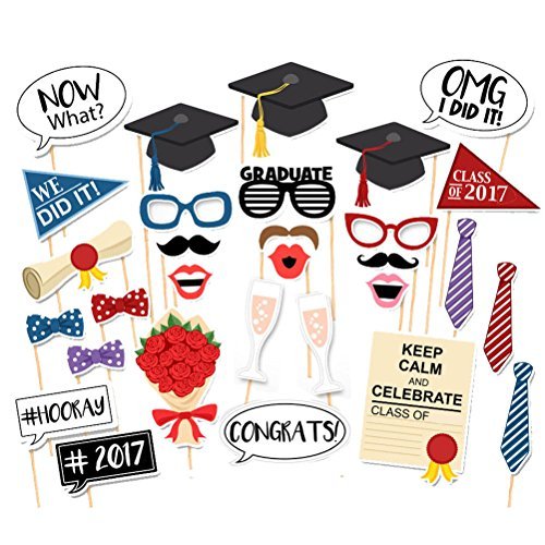 OULII Graduierung Foto Requisiten Graduierung Phtoto Stand Requisiten 2017 Graduation Party Dekorationen 30pcs - 6