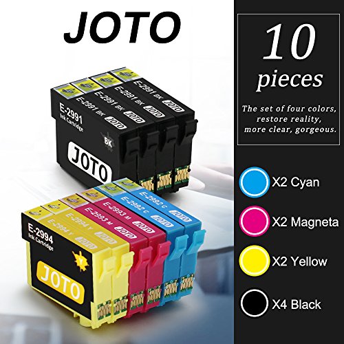 JOTO 29XL Cartuchos de tinta Epson 29XL 29  4 Negro 2 Cian 2 Magenta 2 Amarillo  Alta Capacidad Compatible con Epson Expression Home XP-342 XP-332 XP-345 XP-442 XP-445 XP-432 XP-247 XP-335 XP-235 XP-245 XP-435 XP-330 XP-430