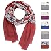 KASHFAB Kashmir Womens Winter Fashion Printed Scarf, Wool Stole, Soft Long Shawl, Warm Pashmina Red Beige RS.3233.00