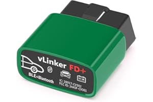 ‎VGATE Vgate OBDII Bluetooth vLinker FD+ Skaner OBD2 Narzędzie diagnostyczne OBD2 Check Engine Light dla Android IOS i Windows (Bluetooth 4.0)