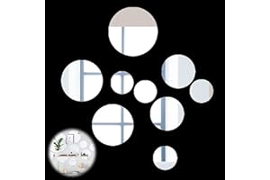 JeiibrZui 9 Stück Spiegel Aufkleber, Selbstkleber Spiegel, Spiegel Fliesen selbstklebend, Acryl kleine runde Spiegel, Nicht-Glass Spiegelfliesen für Badezimmer Hintergrund DIY-Handwerksprojekte