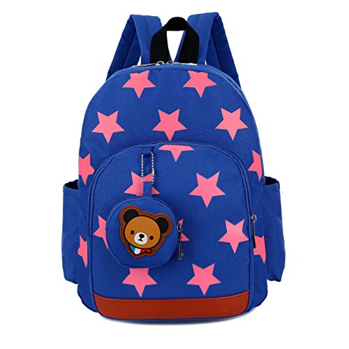 Ankoee Sac A Dos Enfant Fille Maternelle Bambin Cher Cartable Maternelle Garderie 24 x 11 x 32cm(1-7ans) (Bleu)