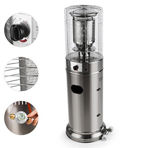 Blumfeldt Heatwave V2A-Set Terrassenheizstrahler + Schutzhülle (11 kW Heizleistung, Propan-, Butan-Gasflaschen, Piezozündung, Edelstahl, PU-beschichtetes Textil) silber - 6