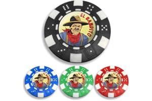 ASBRI GOLF EL BANDITO CRESTED POKER CHIP GOLF BALL MARKER. RED