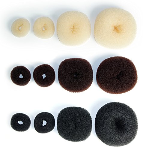 WIG ME UP – RH-046-15×7-brown XL Duttkissen für Haardutt Dutt Kissen Ring Haarrose Volumen Haarstyling braun sehr groß breit 15 x 7 cm - 4