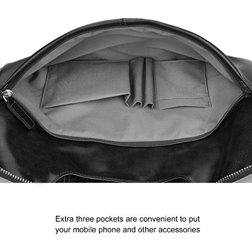 Zikee 11-11,6 Zoll MacBook Pro / Air Kunstleder tasche Laptop Hülle Notebooktasche Laptoptasche mit Handgriff und diversen Taschen. Stilvolle, wasserfeste Business-Aktentasche für den Schutz Ihres MacBooks (Schwarz,11,6) - 6