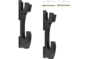 Ksvaye Lot de 2 Support Katana Mural Porte Katana 2 Niveaux Support Sabre Crochets Support d'épée en Bois pour Tanto Rapier Laser Saber Samurai Sword Tanjirou Demon Slayer Weapon Rack (Noir)