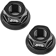 Saipor 2Pcs Bicycle Hub Flanged Axle Nut Aluminum Alloy Bike Wheel Flange Axle Nut for Front and Rear Bike Wheel