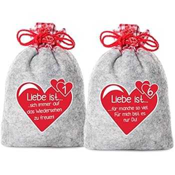 24 Adventskalender Säckchen 10 X 15 Cm Aus Filz Mit 24liebe Ist Sprüchen Für Erwachsene Männer Frauen Geeignet Für Adventskalender Zum