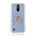 Produktbild Everainy LG K10 2017 Hülle Silikon Bumper Gummi Cover mit Ring 360 Grad Ständer Hüllen Kompatibel für LG K10 2017 Handyhülle Stoßfest TPU Stoßstange Schutzhülle (Silber)