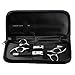 KING DO WAY Leather Barber Shears Hairdressing Haircut Scissors Organizer Zipper Pouch Bag Black