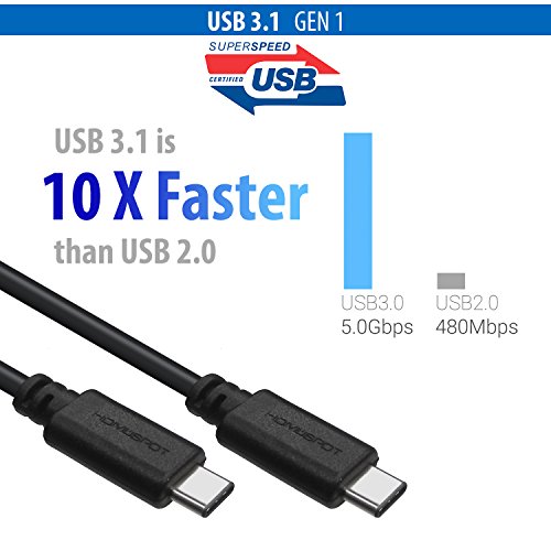 HomeSpot USB 3.1, 20 cm kurzes USB-C auf USB Type-C Kabel, beidseitig einsteckbar, für Apple New MacBook, Chromebook Pixel, Nokia N1, Nexus 6P, Nexus 5X, Oneplus 2 usw. - 3