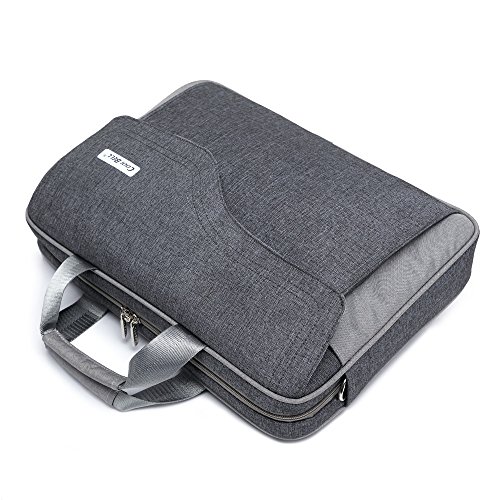 CoolBELL 15 6 Zoll Laptop Tasche Nylon Schultertasche mehrfach Abteil Messenger Bag Handtasche Tablet Aktentasche f  r Laptop   Tablet   Macbook Grau