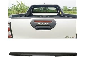 JHCHAN Housse de Protection de Seuil de Coffre pour Toyota Hilux 2021-2024 Revo Invincible X GR Sport Pick up AN120 AN130 MK8 Texture ABS Protection de hayon Noire Protection de Pare-Chocs