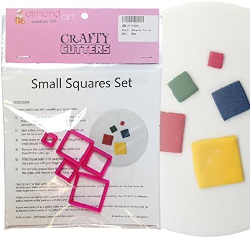Small Square Cutter Set - 5pc - Cake Decorating & Cupcake Topper Cutters