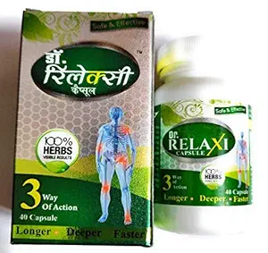 Rajasthan herbals Kusum Enterprises Dr Relaxi Herbal Capsules for Joints Pain and Arthritis, Green, 80 Count