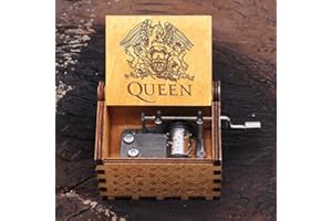 Nostalgish - Queen- Bohemian Rhapsody Music Box Hand Crank Wooden Musical Boxes Music Box - Unique Gift (Wood, Queen - Bohemian)