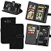 Produktbild Huawei Mate 10 Hülle, Huawei Mate 10 Handyhüle, Alfort Retro Matte Einfarbige Farbe Prämie PU Ledertasche Multifunktional Lederhülle Tasche Wallet Case Cover Schutzhülle für Huawei Mate 10 Smartphone 5.9" mit 9 Kartenfächer / Foto-Slot und Standfunktion ( Schwarz )