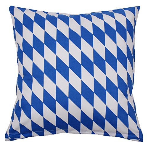 Kissenbezug 40x40 cm, Bayern Raute, Weiß Blau, Baumwolle, Bayern Fahne, Flagge, Landesfarben, Kissenhülle, Dekokissen, Kopfkissen, Kissen, Sofakissen, Couchkissen, Dekokissenhülle, Dekokissenbezug