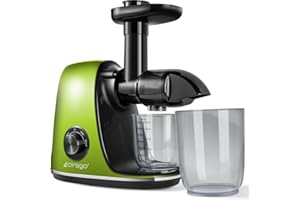 Licuadora Prensado en Frio, CIRAGO Licuadora Frutas Verduras，Extractor de zumos con Función inversa,Motor Silencioso,Limpieza