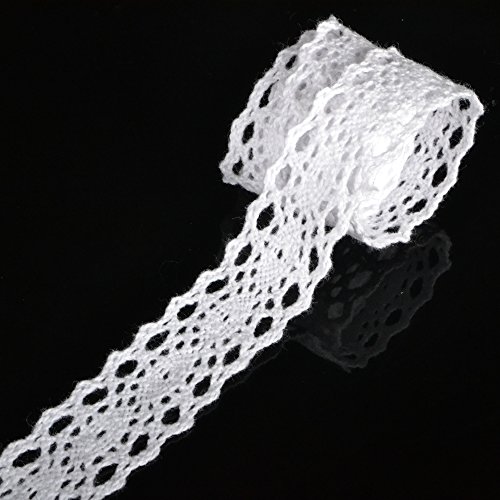 10 Meter Vintage Spitzenband Weiss Spitzenborte Haekel-Borte Spitze Naehen Karten Tagebuch Scrapbooking Geschenkbox Deko - 2
