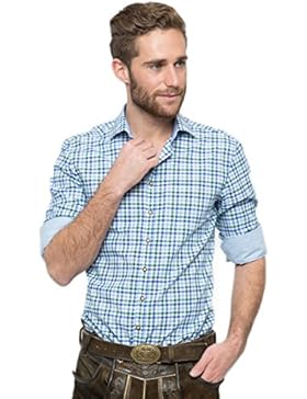 OS-Trachten Herren Trachtenhemd Nathan blau/grün H040065