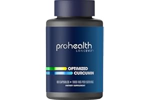 ProHealth Optimised Curcumin Capsules - 60 Capsules (1000mg) - Curcumin Herbal Supplements - Gluten Free