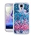 Price comparison product image Samsunag Galaxy S4 Case,Galaxy S4 Case,Bling Case for Samsung Galaxy S4,Liquid Case for Samsung Galaxy S4,EMAXELERS Unique Cute Cherry Blossom rabbit Pattern Dual Layer Hybrid Transparent Hard Back Skin Case Cover for Samsung Galaxy S4,Glitter Cute Fairy Girl Series Quicksand Case for Samsung Galaxy S4 with A Stylus Pen,Blue Liquid-Painted Love