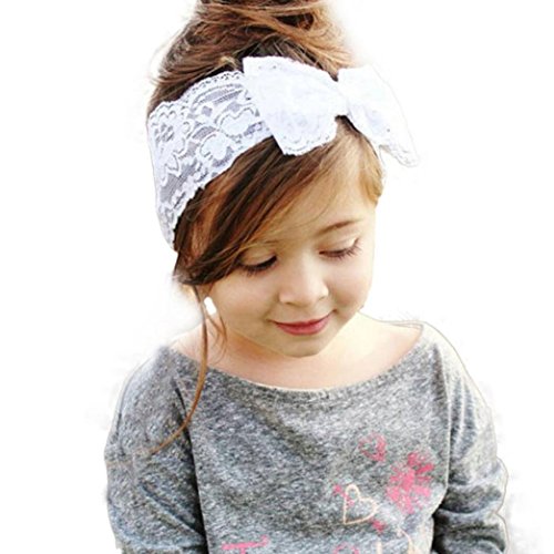 Culater® Baby Kids Girls New Fashion Girls Lace Big Bow Hair Band Baby Head Wrap Band Accessories