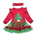 Produktbild Trada Weihnachten Outfits Neugeborenes Baby Mädchen Strampler Spielanzug Tutu Kleid Prinzessin Kleid Cocktail Party Abend Kleid Mit Stirnband Babykleidung 0-18 Monate (Rot, 18 Monate Alt)