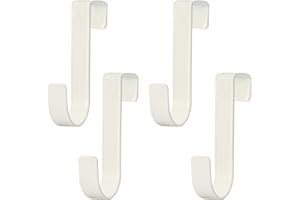Gments 4Pcs Over Door Hooks Single Over The Door Hangers Heavy Duty Stainless Steel Reversible Wreath Hooks Metal for Bathroom Kitchen Cupboard Cabinet Bedroom Hanging Clothes Starter Garland, White