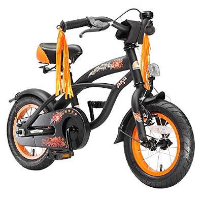 BIKESTAR® Premium Vélo pour enfants à partir d'env. 3 ★ Edition Deluxe Cruiser 12 ★ Couleur Noir